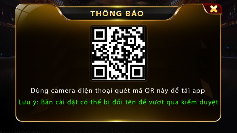 Quét mã QR để có thể tham gia game khi tải app Y088